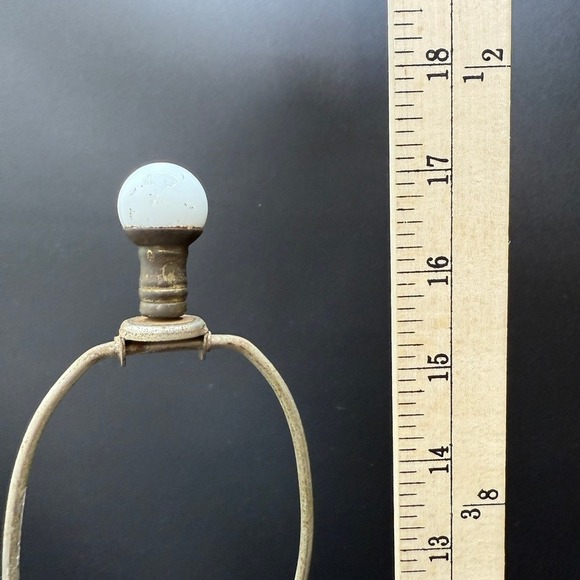 Vintage Opaline Glass Lamp Embossed Floral Egg Shaped Bedside Table 50s READ - Picture 15 of 16